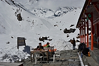 We eat lunch at Machhapuchhre Base Camp.