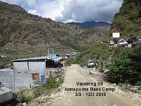 We start the trek to A.B.C. (Annapurna Base Camp) in Nayapol (1070 m asl).
