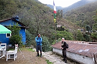 Day 2. Hari (our guide) and Tore waiting to begin the trek to Ghorepani.