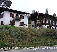 All the houses in Bhutan have to be built in traditional style