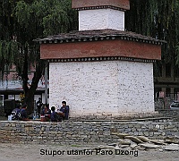 Pagodas outside Paro Dzong