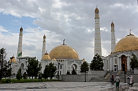 Niyazov's Mausoleum (to the right) and Türkmenbaşy Ruhy Mosque.