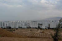 The white marble town seen from the Wedding Palace, Ashgabat.