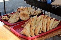 Different kinds of pasties and pies.