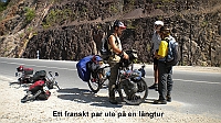  The road between Vieng Phoukha and Luang Namtha. A french couple on a world tour on tandembike