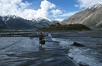 We cross a river just before Rangdum Gompa