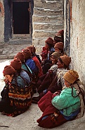 Women waiting for the festivities to begin on Rangdum Gompa