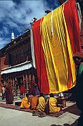 Thangkas are in place, Rangdum Gompa
