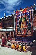 Thangkas are uncovered and the festival can begin, Rangdum Gompa