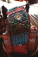 Female head-dress of turquoise and red coral rock, Rangdum Gompa