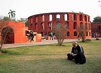 Peter in front of Ram Yantra at Jantar Mantar observatory in Delhi 2013