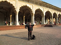 Peter in front of Diwan I Am (Hall of Public Audience), Agra 2013