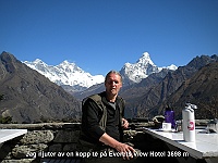 I enjoy a cup of tea at the Everest View Hotel (3698m)