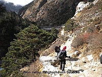 The bridge between Pangboche and Deboche