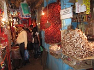 Tamarind shell and Goa chili sale on the market in Margao