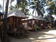 The huts on Big Fish in Palolem