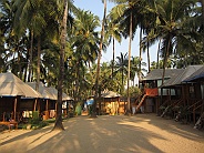 The huts on Big Fish in Palolem
