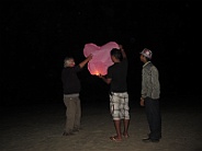 On Valentine's Day they sent up hot air balloons in the shape of hearts in Palolem