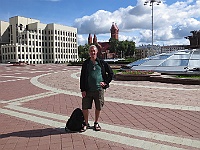 Independence Square and Red church, Minsk, Belarus 2014.