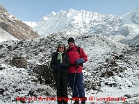 Ann and Anders on our way down to Langtang village