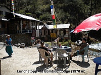Lunch break at Bamboo Lodge (1970m)