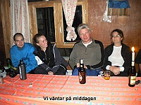 Robin, Isa, Anders and Ann waiting for the dinner at our lodge in Lama Hotel (2470m)