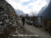 Basu on the way to Lama Hotel