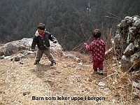 Kids playing in the mountains