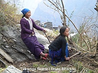 Two young girls in Thulo Bharkhu (1860m)