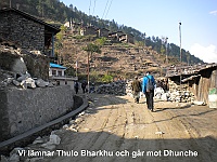 We leave Thulo Bharkhu and walk to Dhunche