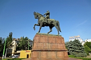 Monument of Grigorii Kotovski in front of Hotel Cosmos.