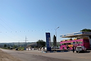 A gasoline and toilet stop a few kilometers before Romanian border.