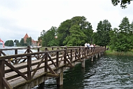 The bridge to Trakai Island Castle.
