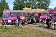 The buses at Ruzhany castle.