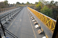 We drive over the bridge which is the border between Zambia and Zimbabwe.