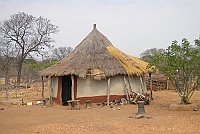 Typical houses in the countryside in Zimbabwe.