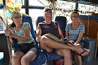 Birgitta, Anders and Kerstin in the bus.