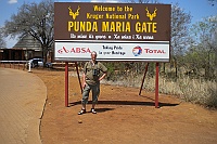 I at the entrance Punda Maria Gate to the Kruger Park.