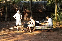 Henning, Uffe and Gunilla on Mlilwana's campground.