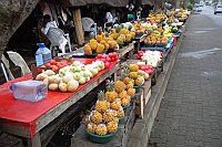 The market in St. Lucia where they sold fruit and knick knacks.