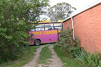 The bus parked at Sani Lodge.