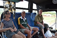 Kerstin, Janne and I at the front of the bus.