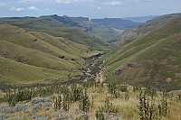 The valley down to Sani Lodge.