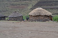 Typical houses made of Basotho people (Blanket people) in the village No. 10 Riverside.