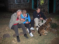 Vuokko, Gunilla and Nina drink local beer.