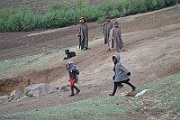 Basotho people (Blanket People) in the village Riverside No. 10.