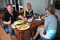 Bernt, Janne, Kerstin and Uffe eating lunch in Port Elizabeth