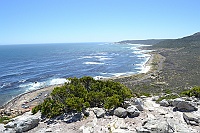 The view down to the car park at the Cape of Good Hope.