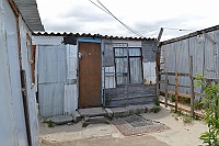 Here's another home in the township of Khayelitsha. Most people work inside the Cape Town and do not want to move away from Khayelitsha.