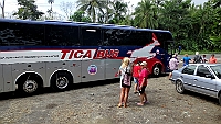 Our bus at a stop along the way to Tortuguero.